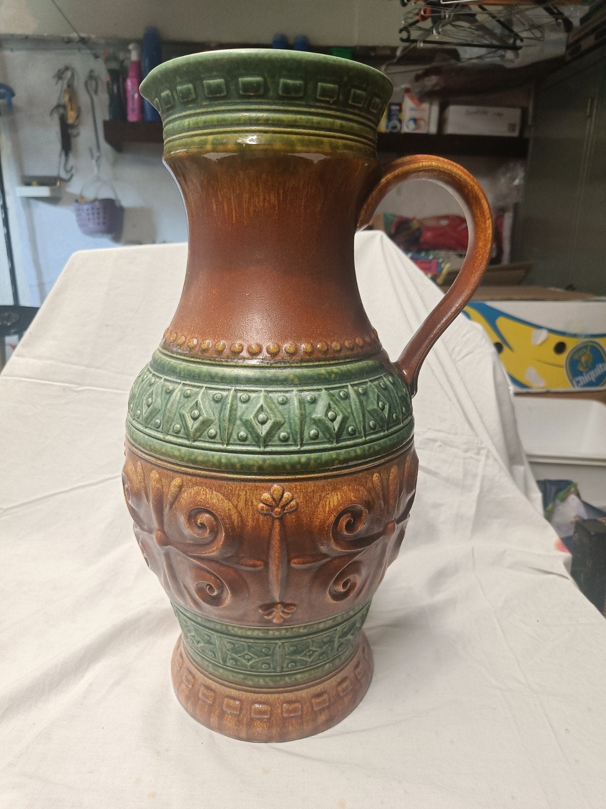 Retro Vaas 45 cm in steen, Antiek en Kunst, Ophalen