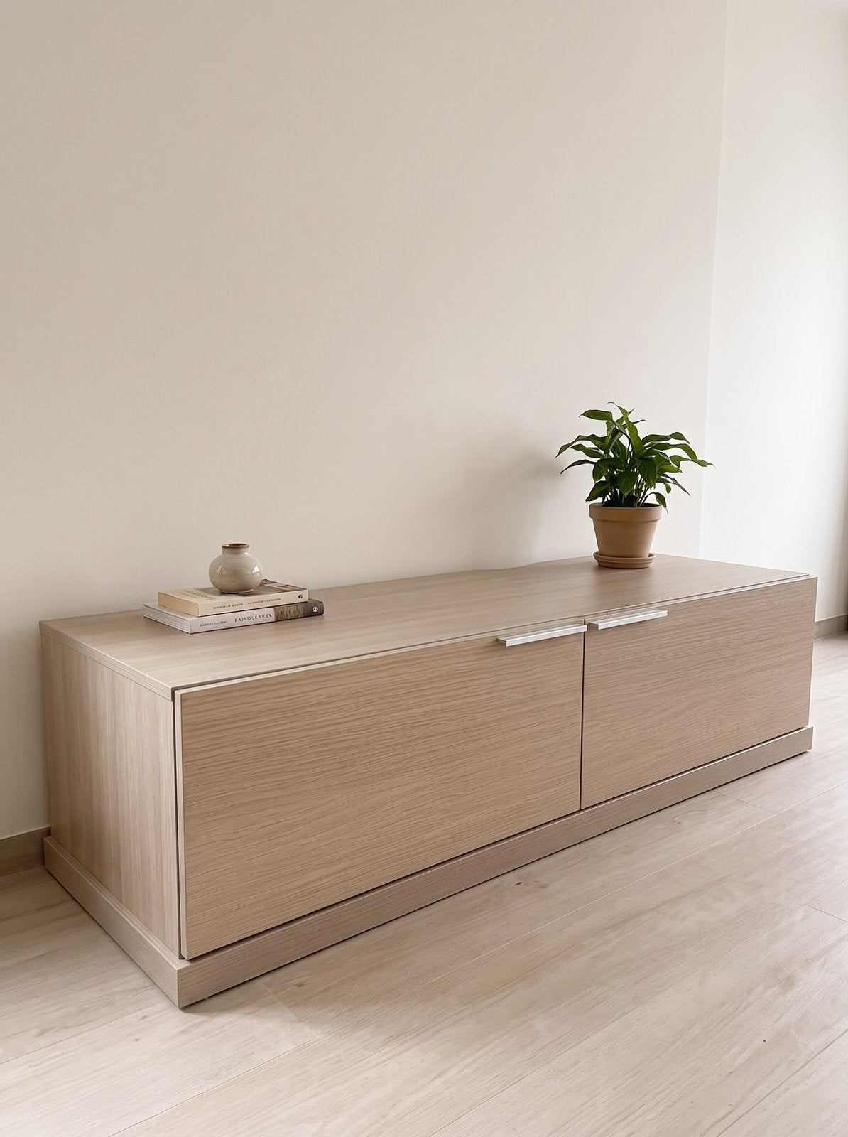 Meuble TV/meuble bas moderne en aspect chêne clair, Enlèvement, Comme neuf