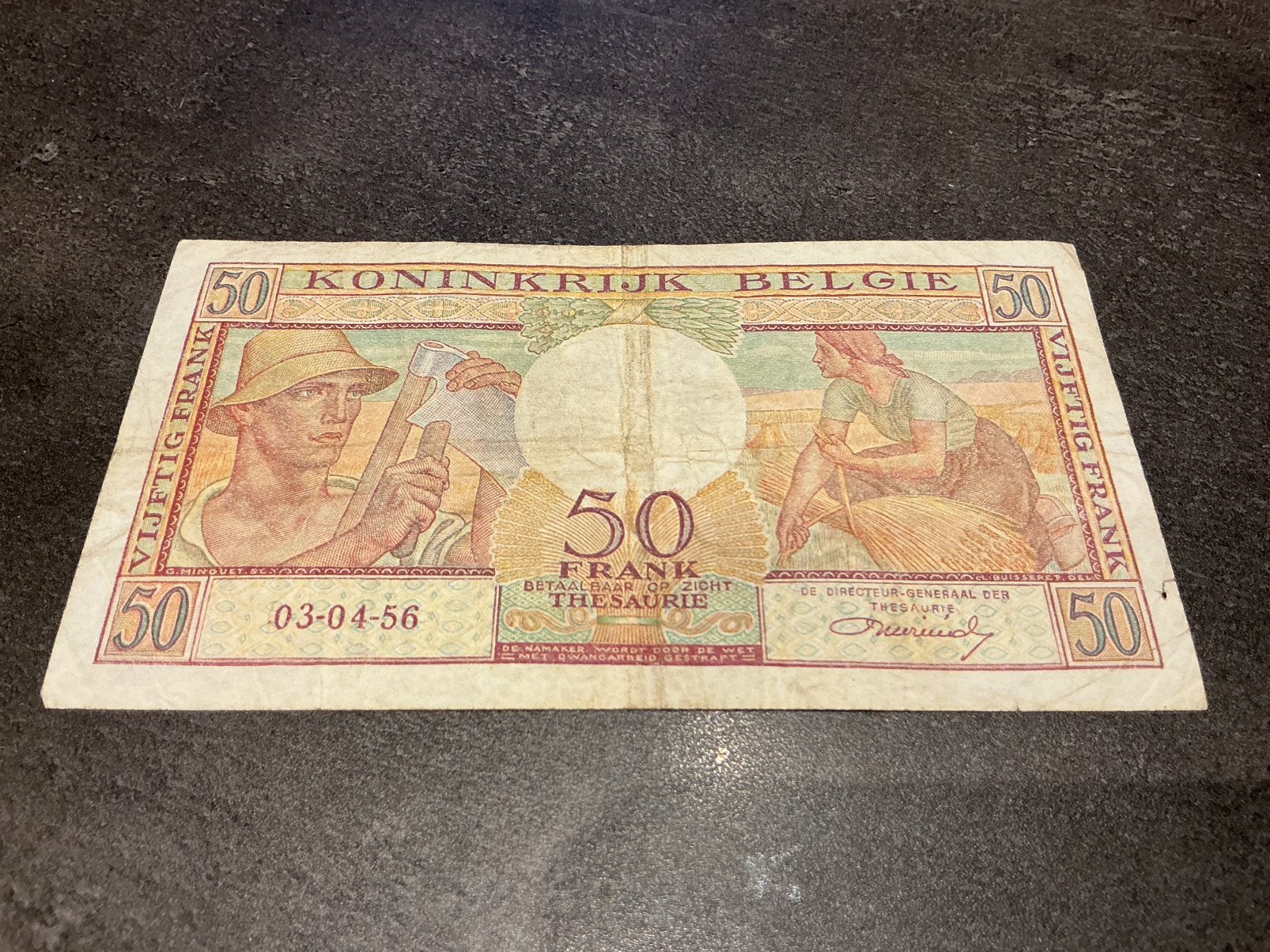 België 50 Frank 1956, Postzegels en Munten, Bankbiljetten | België, Ophalen of Verzenden