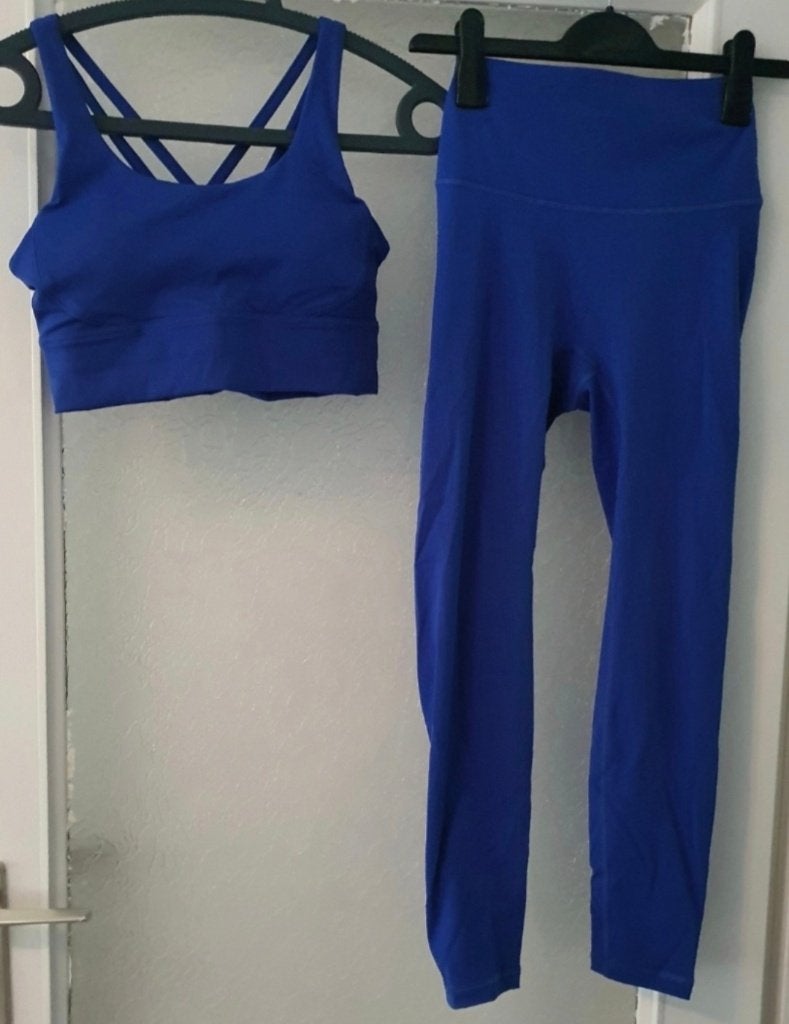 Mooie kobaltblauwe sportset (sportbh + legging) – Maat: M, Maat 38/40 (M), Blauw, Nieuw, Ophalen of Verzenden