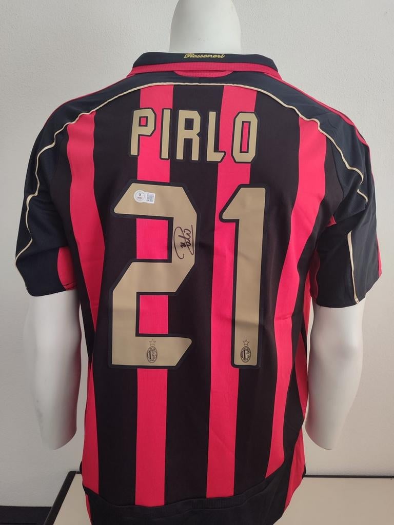 Andrea Pirlo gesigneerd AC Milan shirt met Beckett coa, Ophalen of Verzenden, Nieuw, Shirt