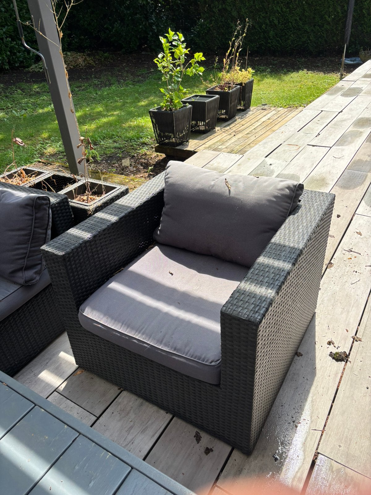 Lounge set met vuurtafel, Tuin en Terras, Tuinsets en Loungesets, Loungeset, Wicker, Stoel, Ophalen