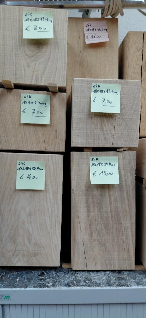 Eiken sokkels /zuilen, Ophalen, Nieuw