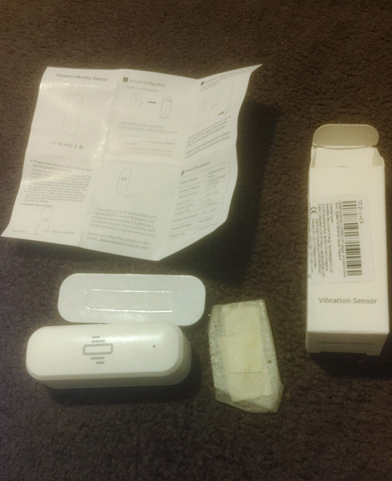 Capteur vibration zigbee2mqtt homeassistant  zg 103zl