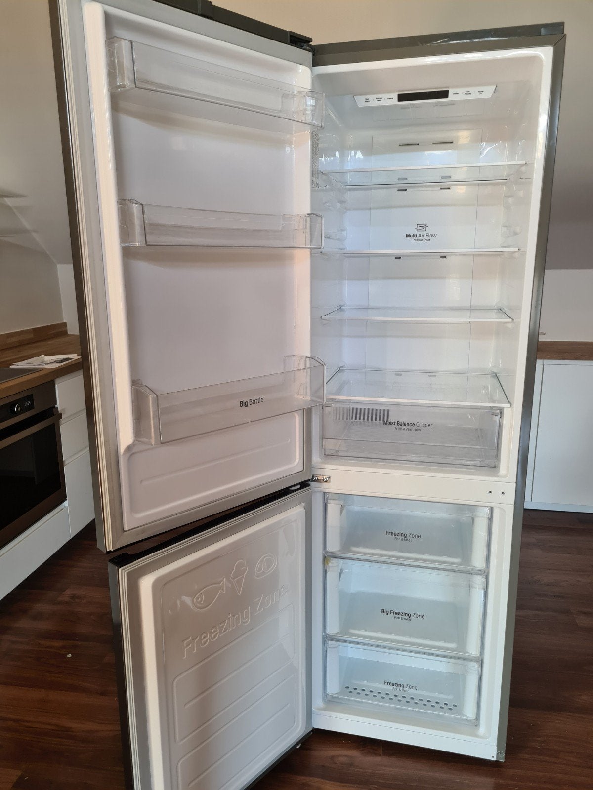 Koel vriescombinatie LG A++, Elektronische apparatuur, Koelkasten en IJskasten, Ophalen, 200 liter of meer, 60 cm of meer, Met aparte vriezer
