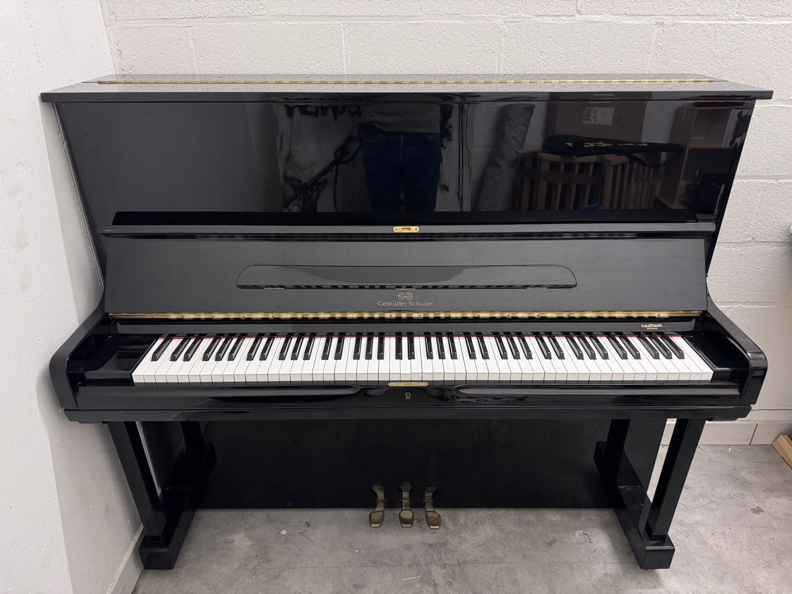 Piano droit Gebrüder Schulze GS-127 – Très bon état – 127 cm, Brillant, Enlèvement, Utilisé, Piano