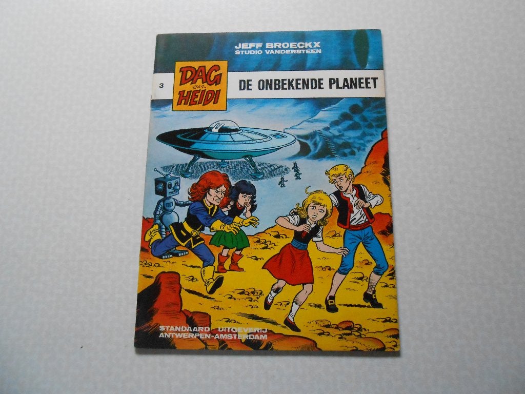 Dag en Heidi 3 De onbekende planeet 1980 1 ste druk., Eén stripboek, Nieuw, Ophalen of Verzenden, Jeff Broeckx