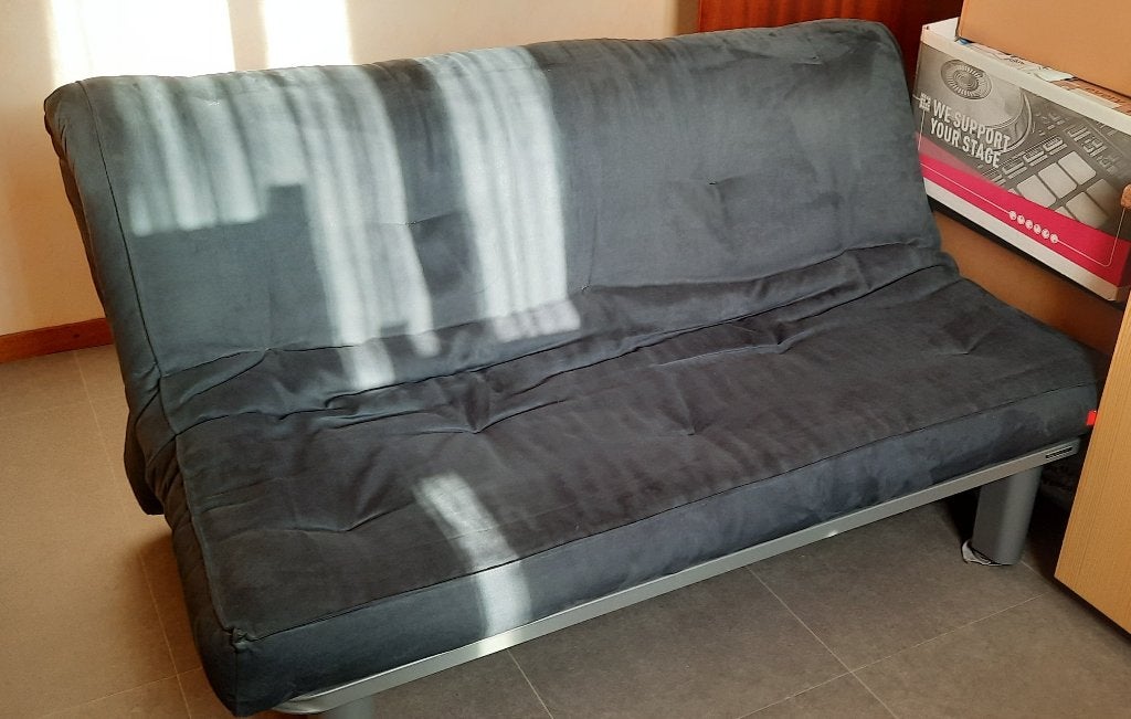 Zetelbed 160 cm donkerblauw-grijs, Bleu, Comme neuf, Enlèvement, 200 cm