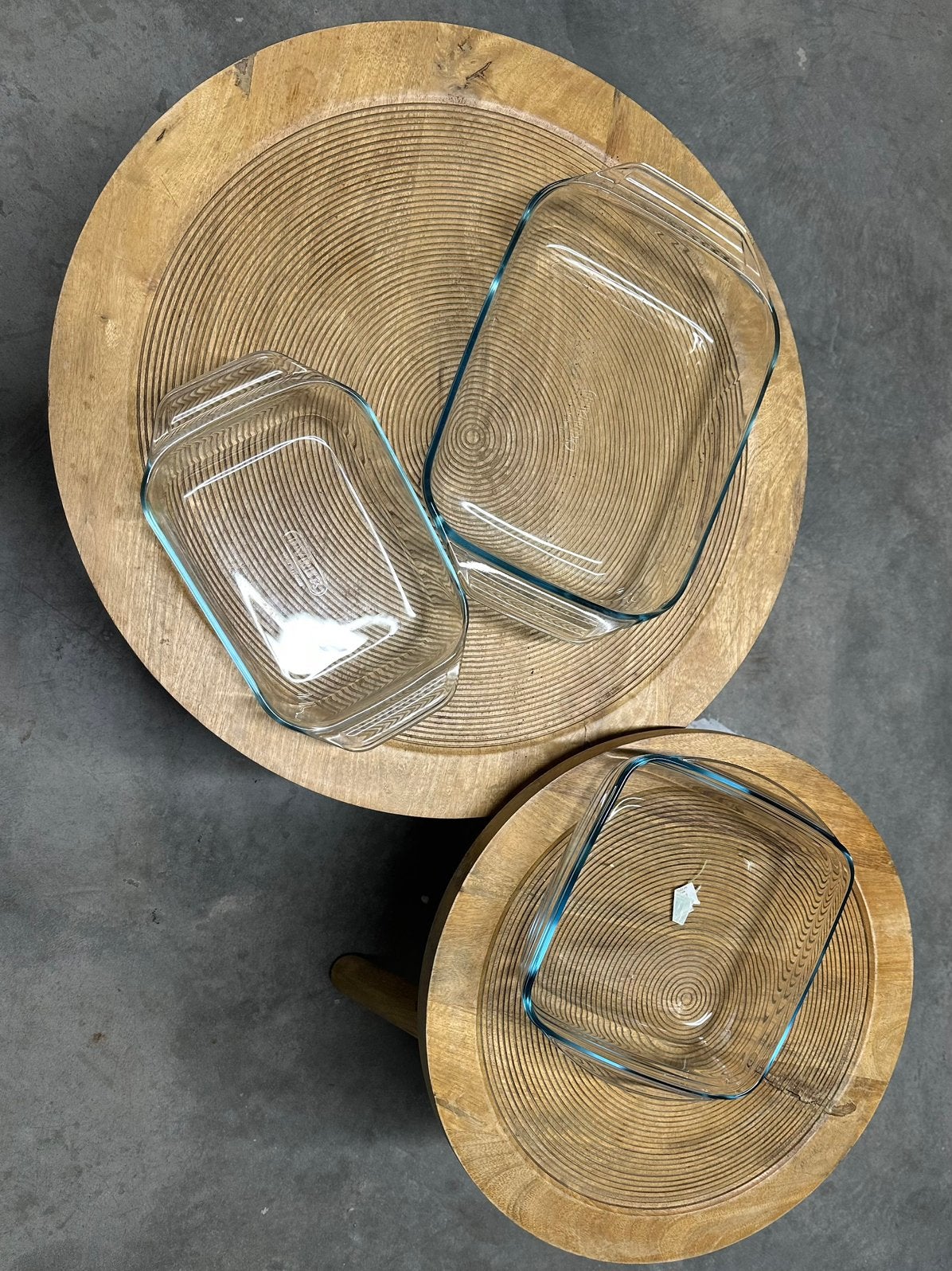 Set van 4 Pyrex glazen ovenschalen – verschillende formaten, Ophalen, Gebruikt, Glas