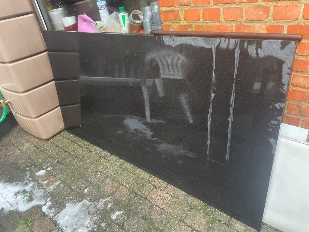 Blauwe steen plaat, Tuin en Terras, Ophalen, Steen, Gebruikt, 100 cm of meer