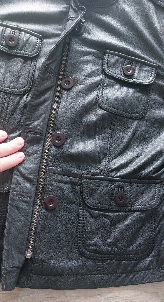 Leren jas / vest dames: Oakwood maat L (NIEUWSTAAT), Zwart, Maat 42/44 (L), Ophalen of Verzenden, Zo goed als nieuw
