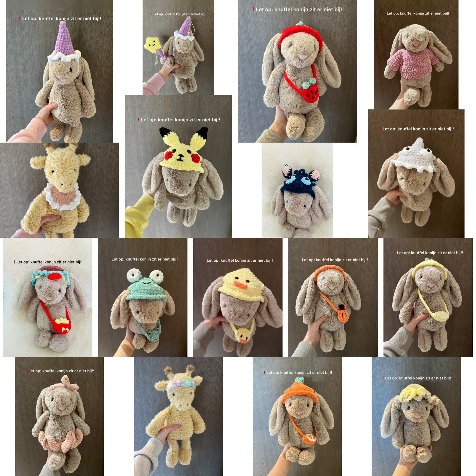 Vêtements en crochet pour Jellycat Medium Bashful Bunny, Enlèvement ou Envoi, Neuf