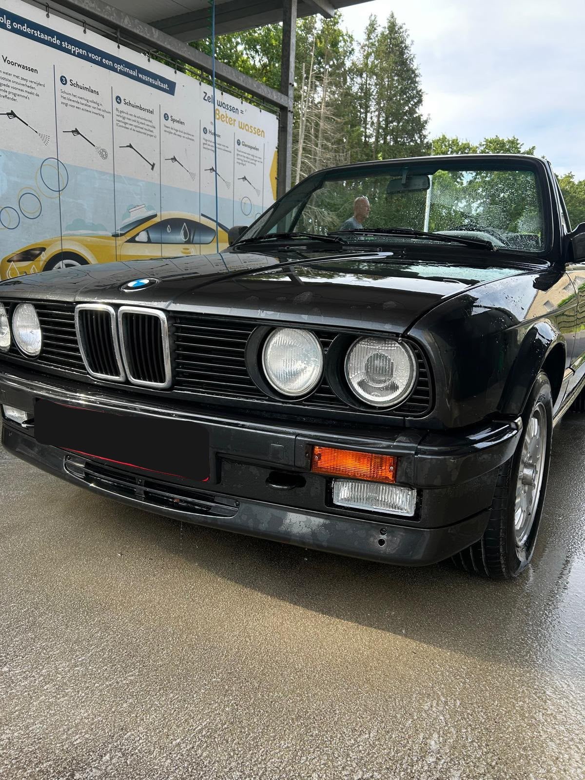 BMW E30 325i Cabrio, 4 zetels, Achterwielaandrijving, Zwart, Cabriolet