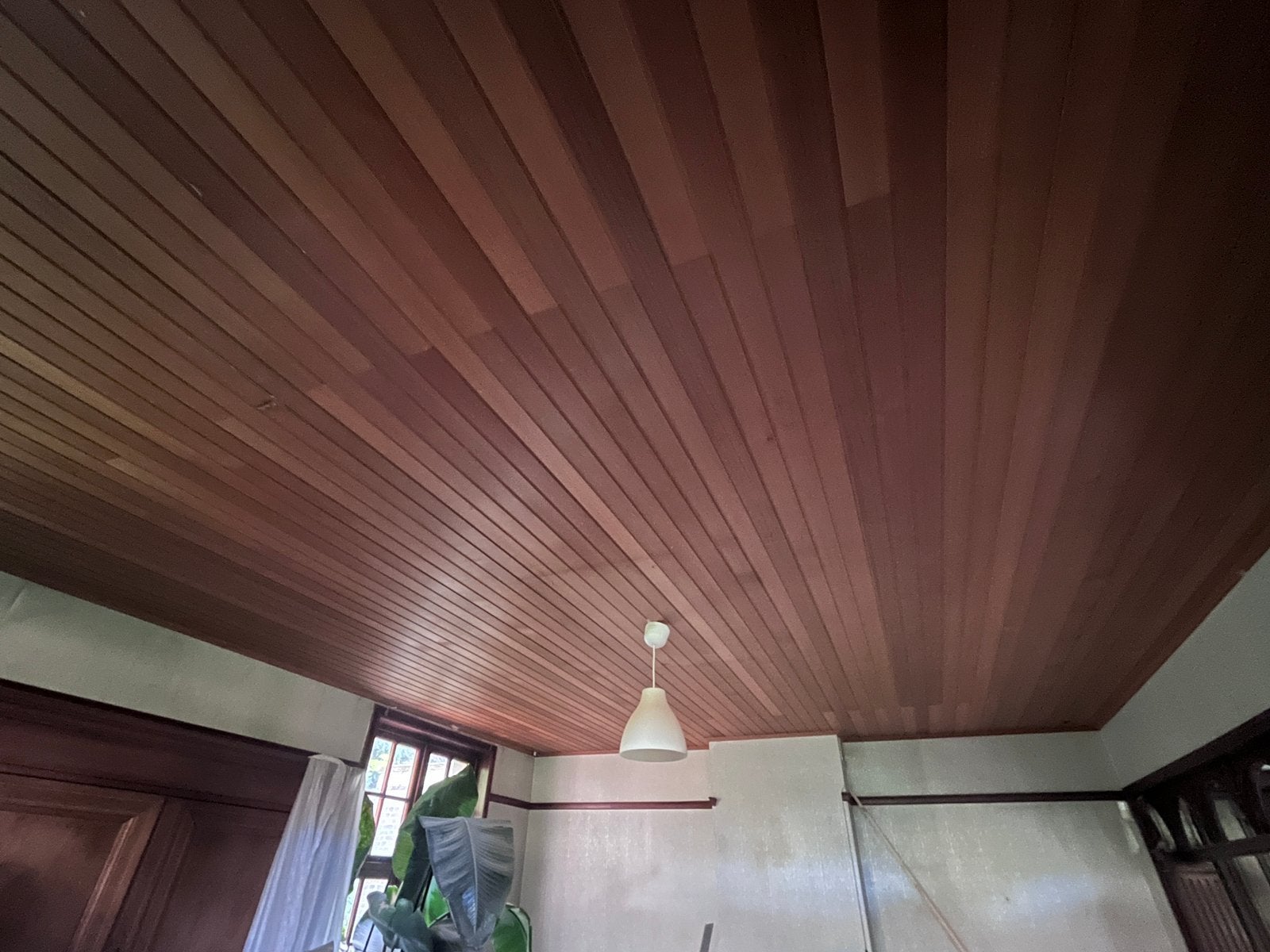 Plafondplanken ceder hout, Tuin en Terras, Ophalen, Gebruikt