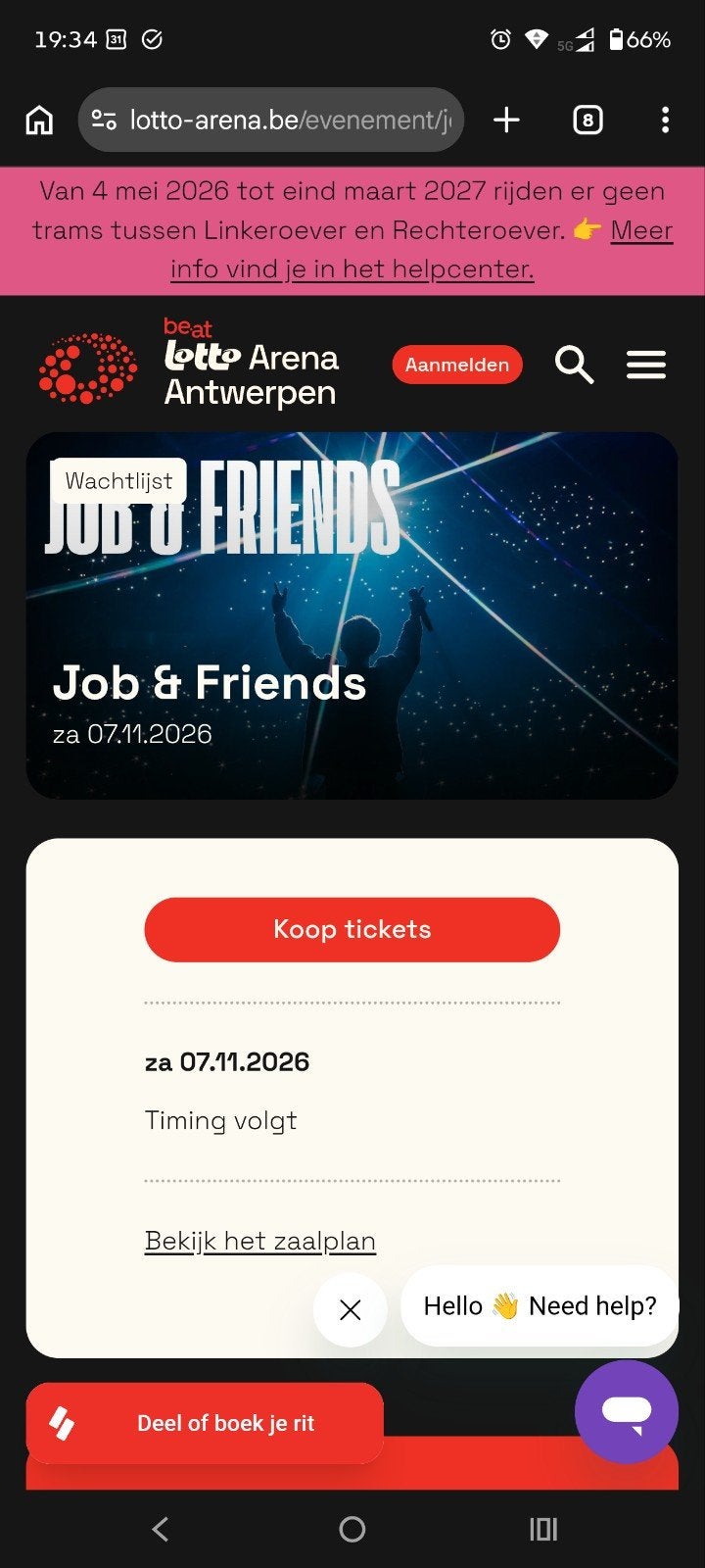 2 tickets te koop Job and friends, 7.11.26, Tickets & Billets, Deux personnes, Novembre