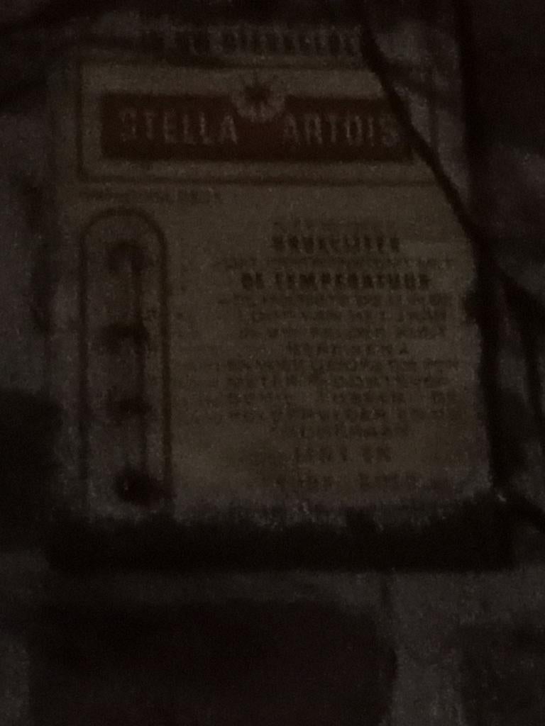 Stella Artois kelder bordje met thermometer, Enlèvement ou Envoi