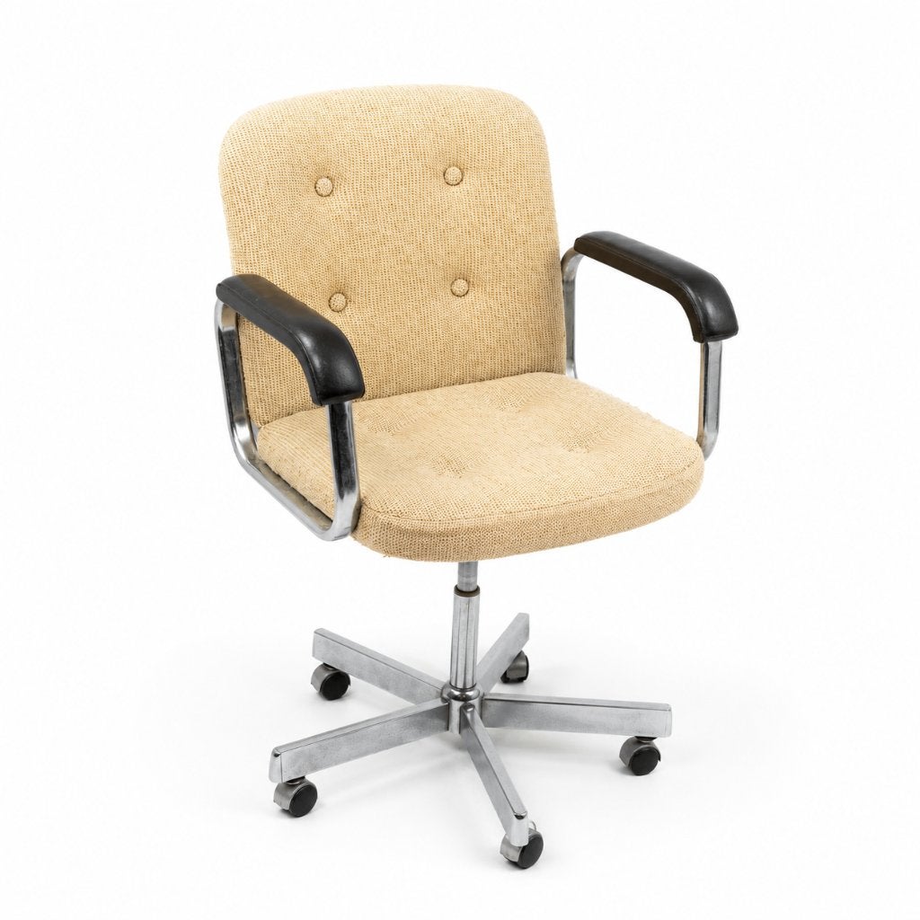 Prachtige vintage bureaustoel, Ophalen, Gebruikt, Beige, Bureaustoel