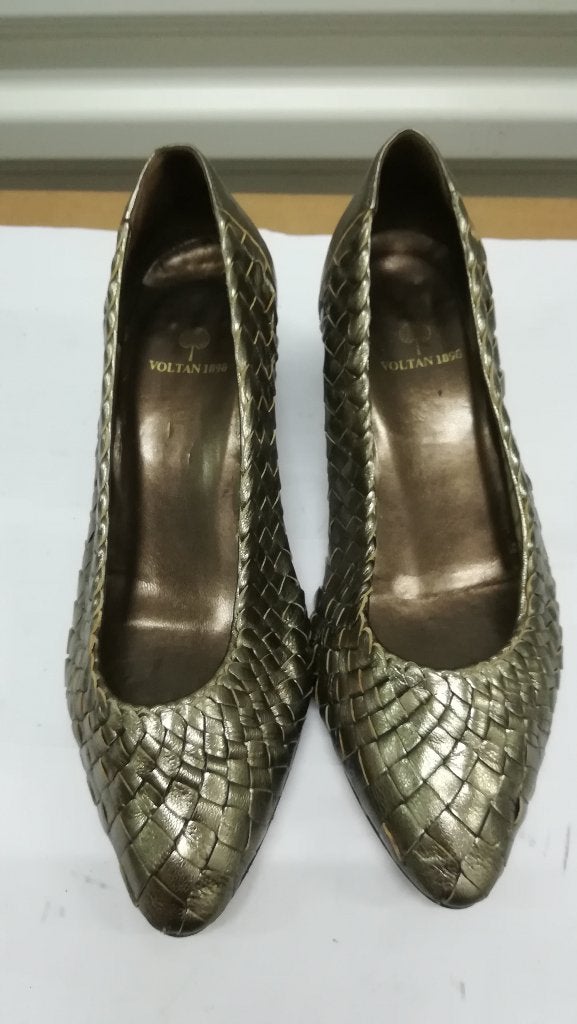 368A* Voltan - prachtige bronzen vol lederen pumps (37,5), Pumps, Overige kleuren, Verzenden, Voltan