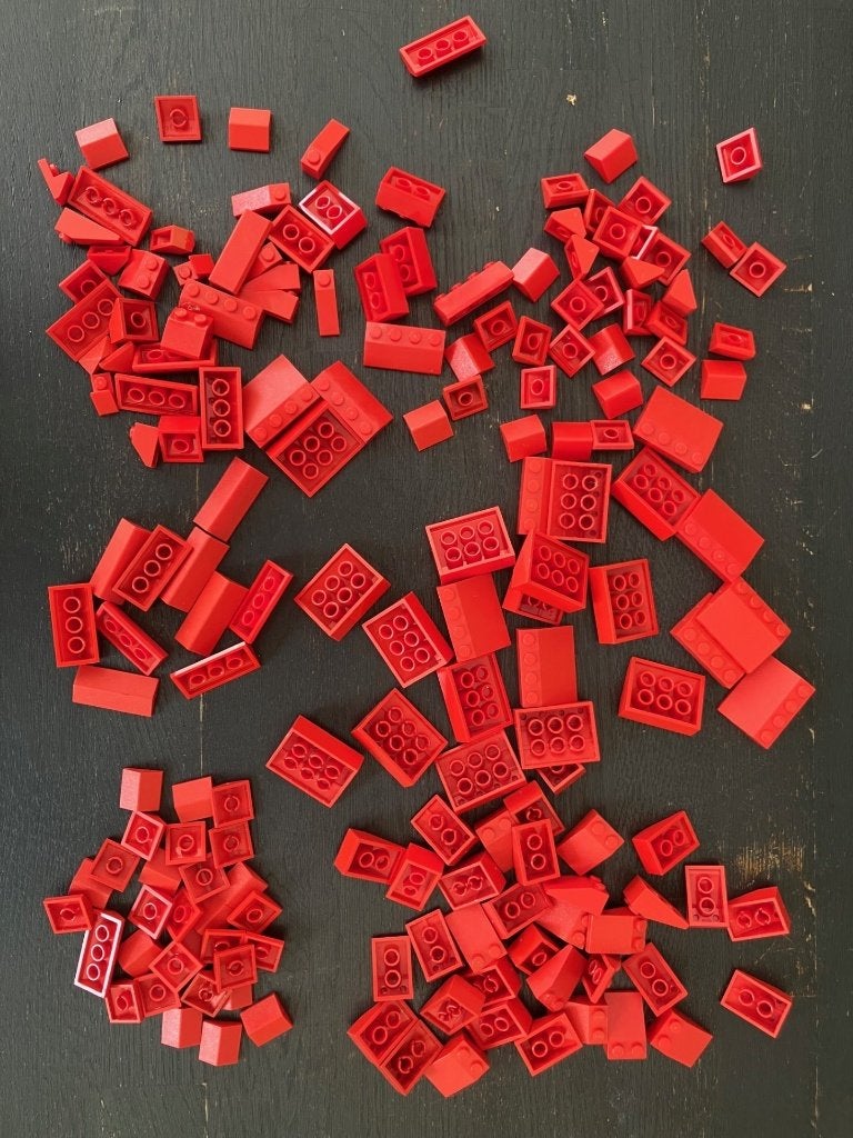 Lot LEGO ruim 175 Vintage Rode LEGO Dakpannen, Kinderen en Baby's, Verzenden, Gebruikt, Losse stenen, Lego