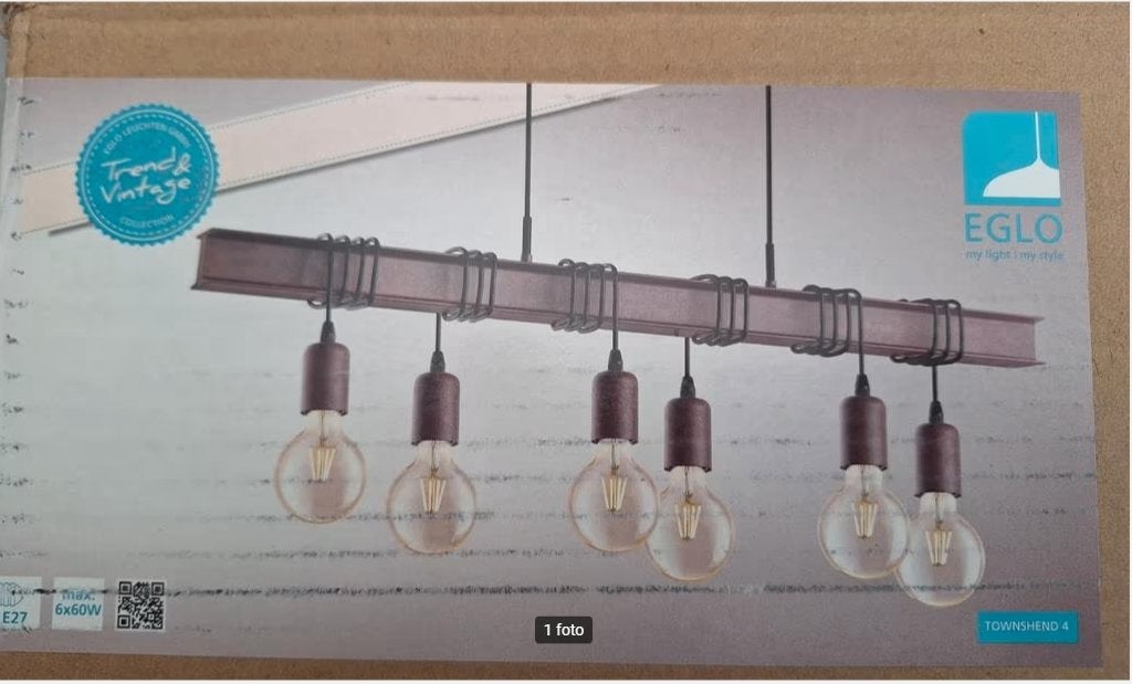 EGLO Townshend Hanglamp Antiek bruin, Enlèvement, Neuf