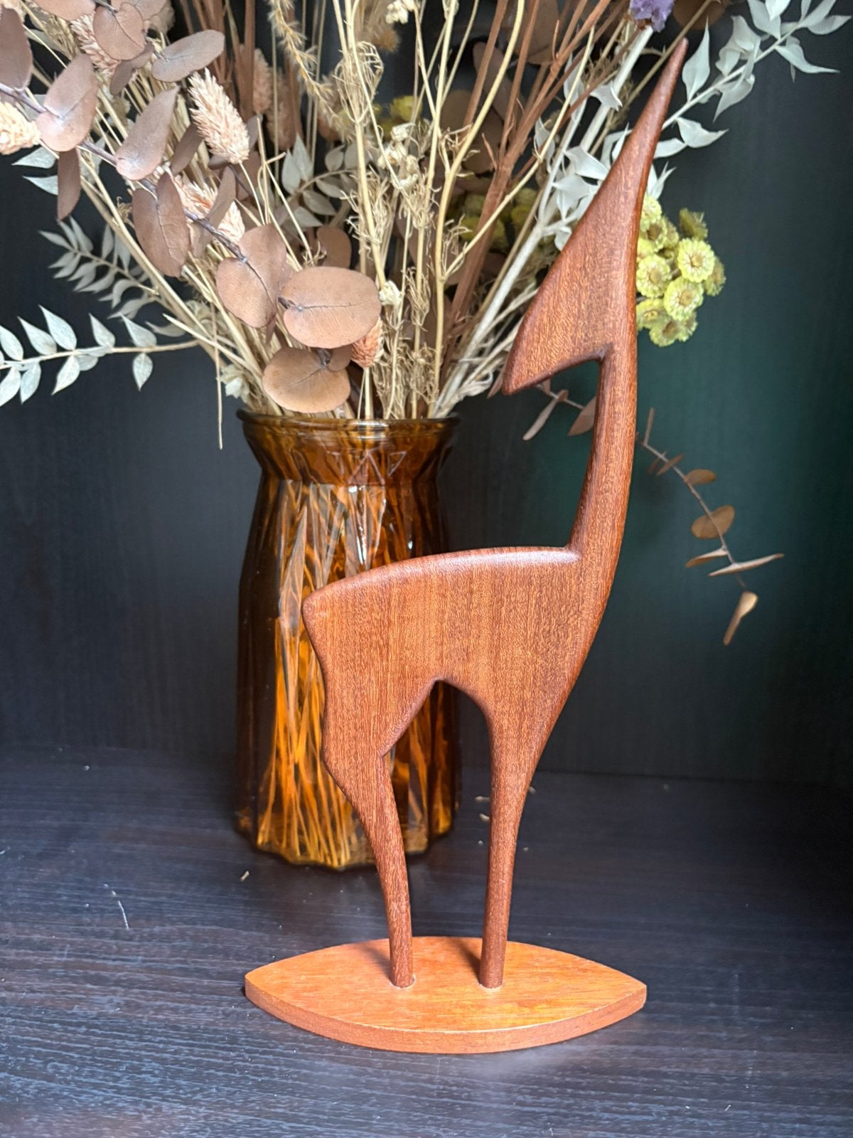 Prachtig Vintage Teakhouten Beeldje – Mid-Century Modern, Huis en Inrichting, Ophalen of Verzenden, Zo goed als nieuw, Hout, Modern