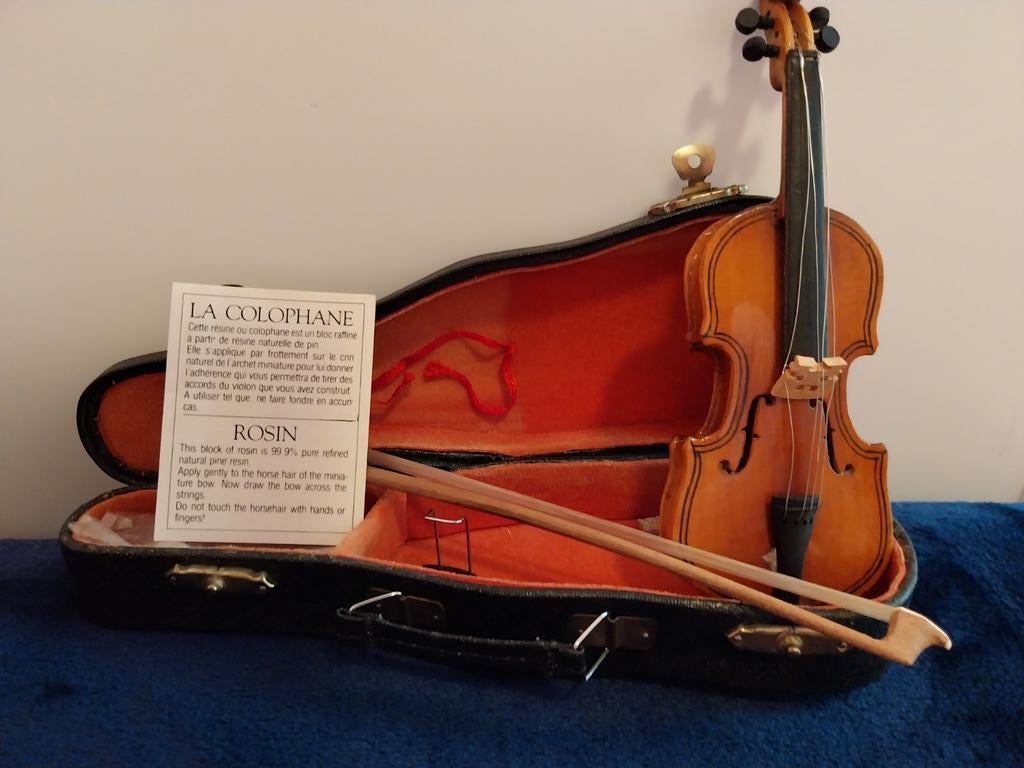 Miniatuur viooltje met certificaat, in valiesje., Musique & Instruments, Instruments à cordes frottées | Violons & Altos, Enlèvement