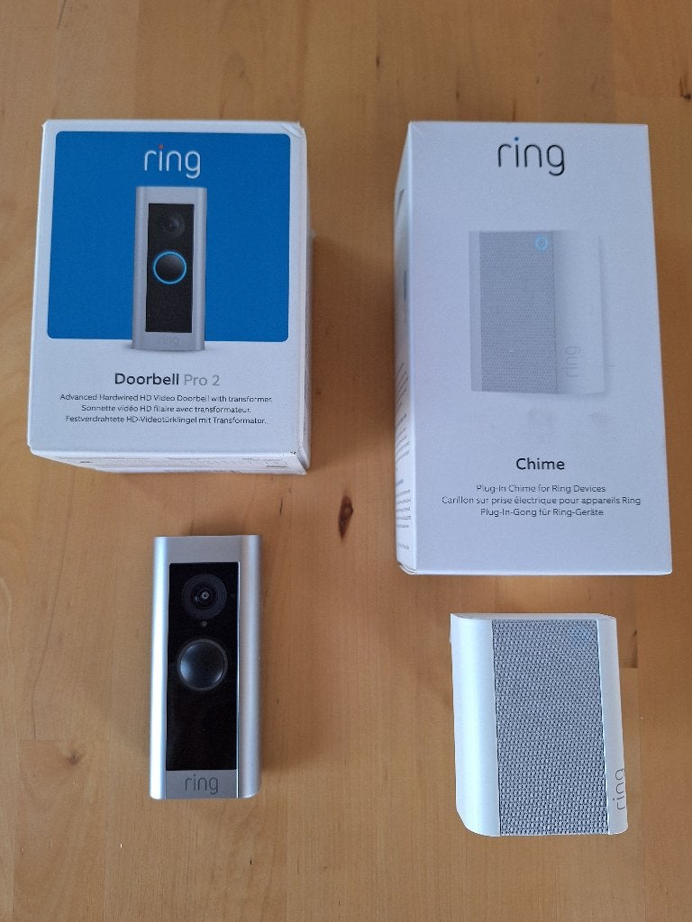 Ring Pro 2 videodeurbel, Huis en Inrichting, Ophalen of Verzenden, Compatibel met smartphone, Zo goed als nieuw, Bedraad