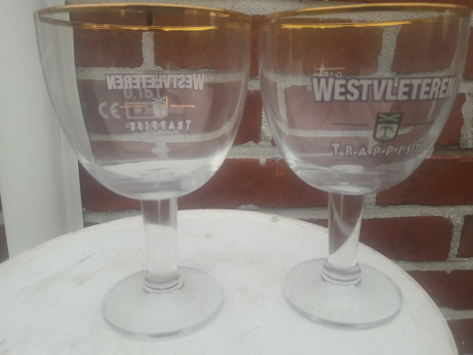 Westvleteren proefglasjes 15cl 2 stuks., Verzamelen, Ophalen, Zo goed als nieuw, Bierglas