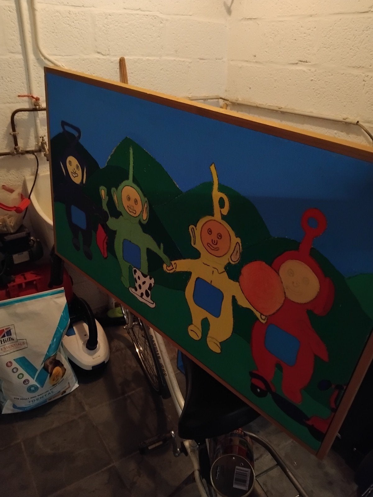 Teletubbies in kader en doek, Antiek en Kunst, Ophalen of Verzenden