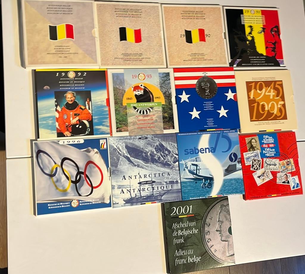 FDC 1 / FDC 2 stempelglans 1982 - 2001, Postzegels en Munten, Munten | België, Setje, Overig, Ophalen of Verzenden