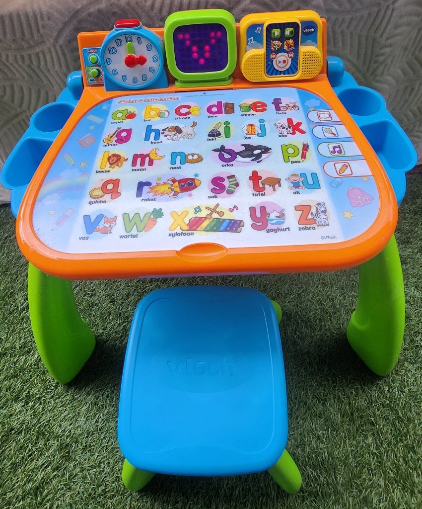 Bureau Magique interactif VTech 5 en 1 + tabouret, Ophalen of Verzenden, Zo goed als nieuw