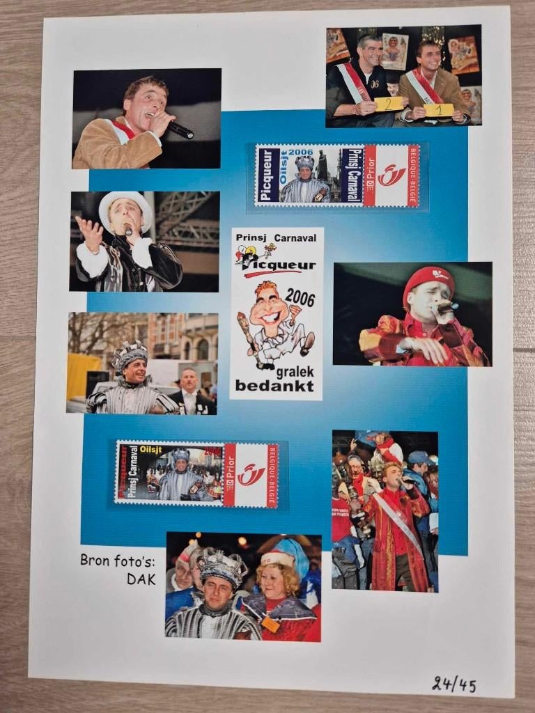 Luxeblad postzegels prins carnaval Aalst picqueur 2006, Enlèvement ou Envoi