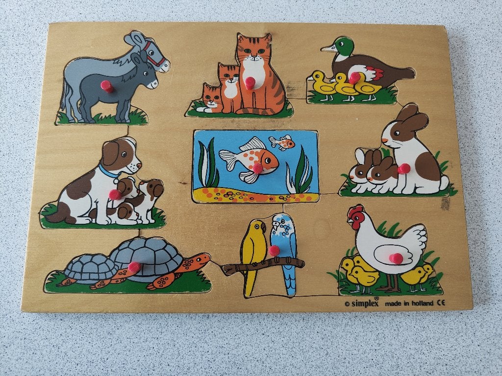Houten legpuzzel, Ophalen, Zo goed als nieuw, Van hout, Minder dan 10 stukjes