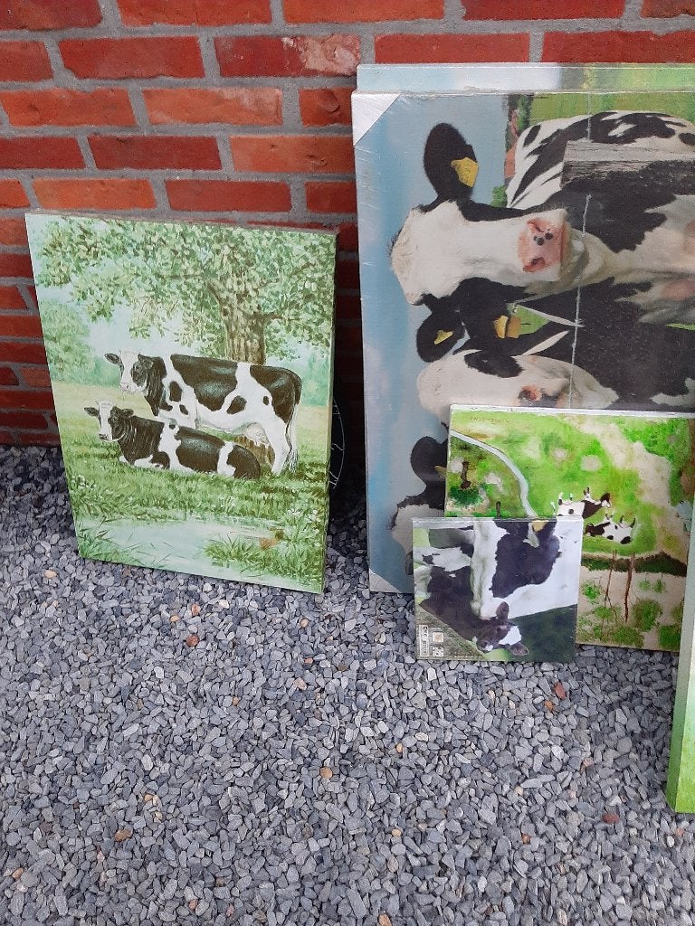 Koeien schilderij GRATIS, Dieren en Toebehoren, Geslacht onbekend, 0 tot 2 jaar