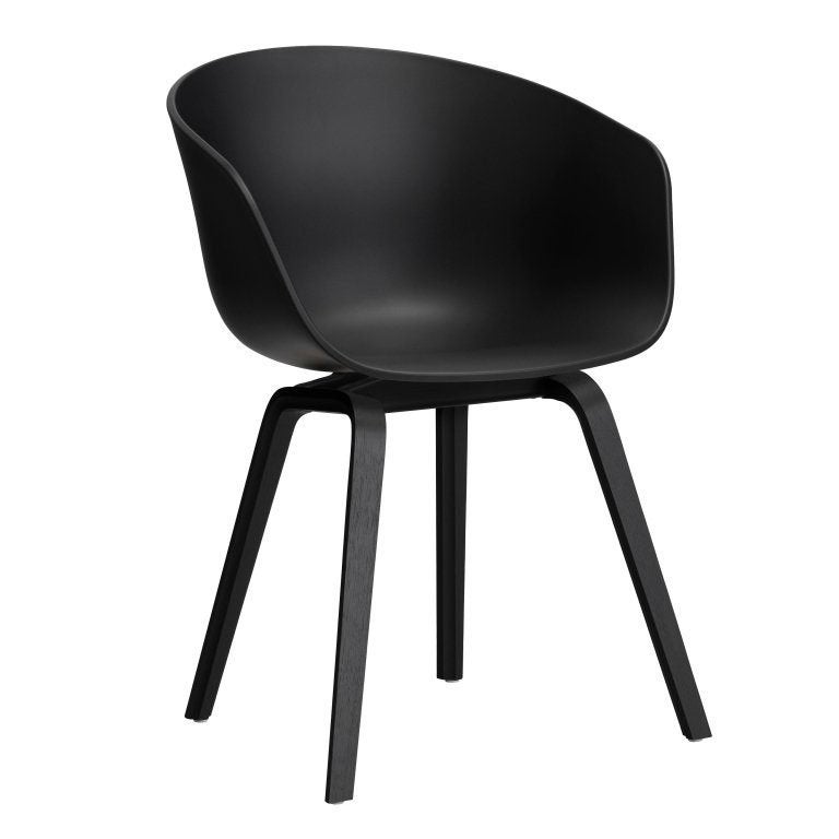 4 Stoelen Zwart Gelakt Eiken Onderstel Zwart Hay Aac22, Huis en Inrichting, Zwart, Design, Zo goed als nieuw, Vier