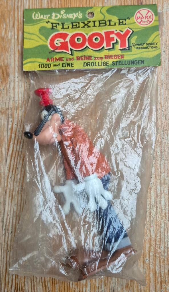 Vintage Marx Toys Flexible Goofy MIB Walt Disney 50s/60s, Ophalen of Verzenden, Goofy of Pluto, Zo goed als nieuw, Beeldje of Figuurtje