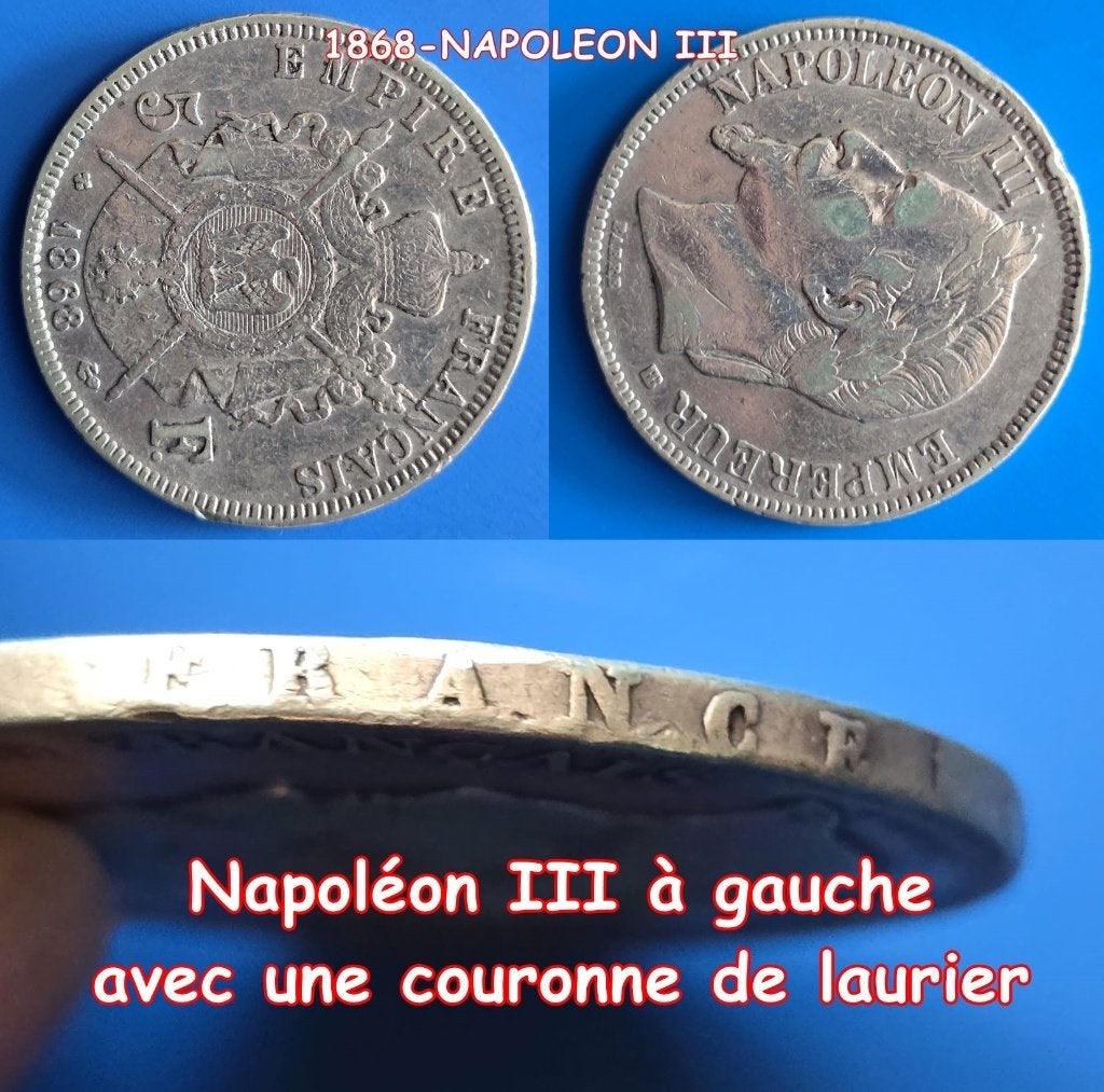 1868-Portrait de Napoléon III, Envoi, Argent