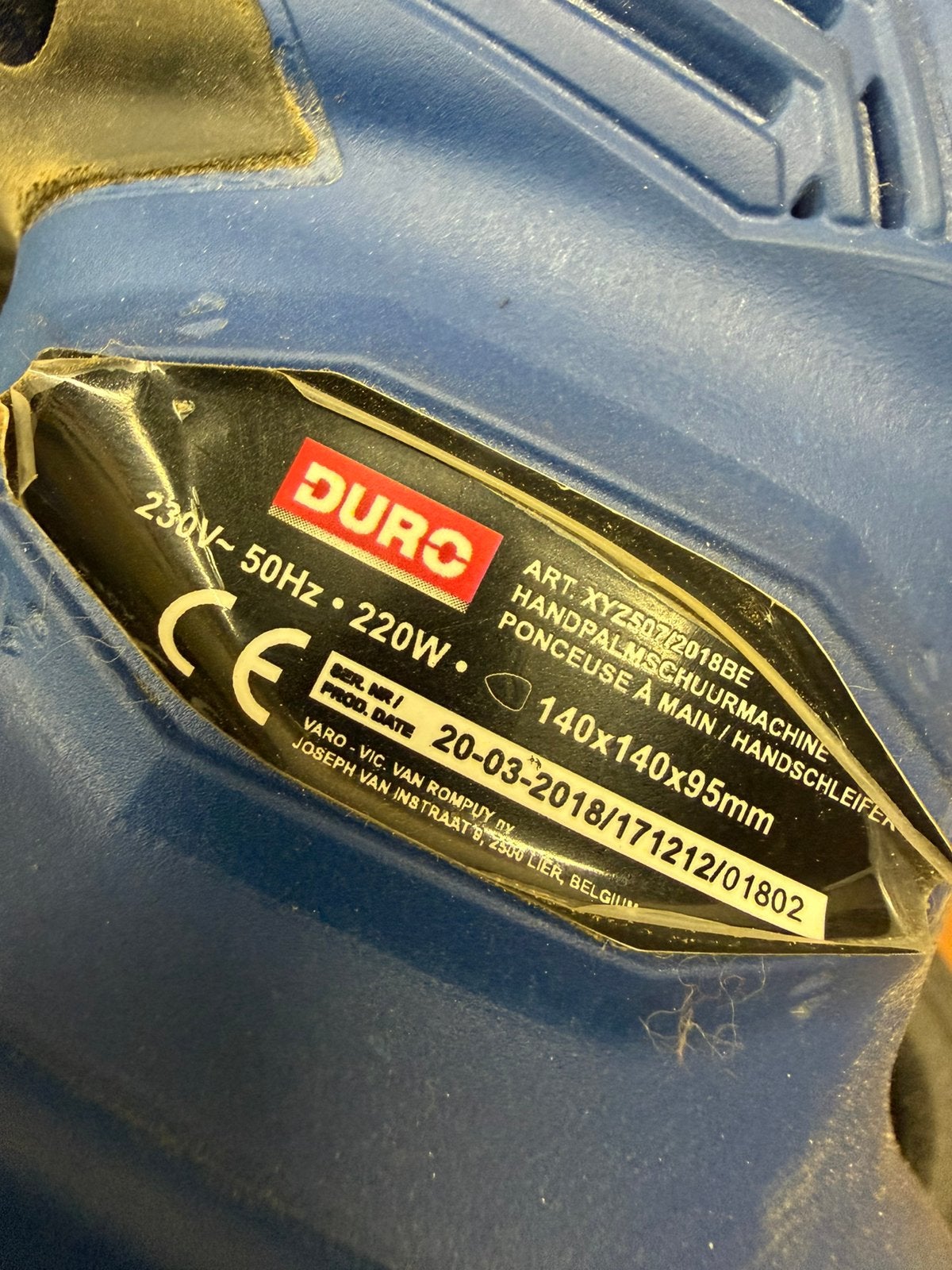 Duro schuurmachine, Doe-het-zelf en Bouw, Ophalen, Gebruikt
