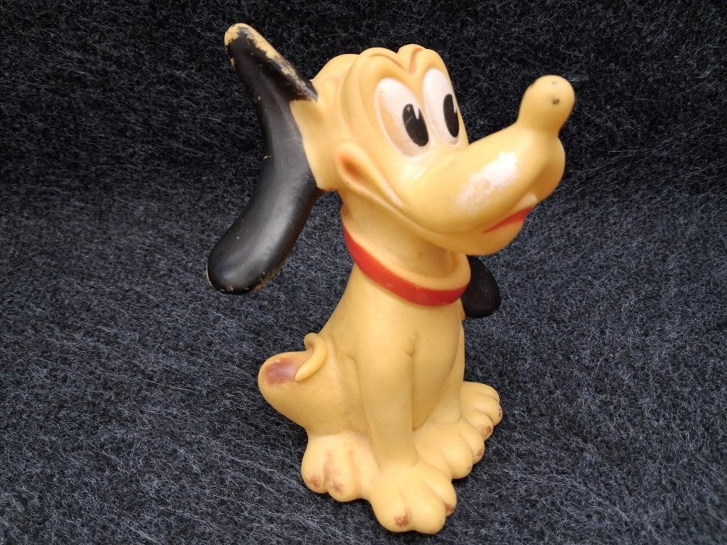 Vintage Disney pieperpop Pluto, Ophalen of Verzenden, Goofy of Pluto, Gebruikt, Beeldje of Figuurtje