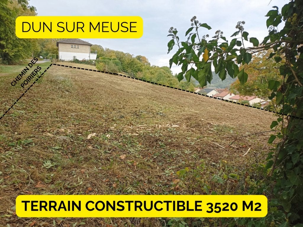 Terrain constructible 3520m2 FRANCE Meuse - Dun sur Meuse, Immo, Village, Dun sur Meuse, 3520 m², France