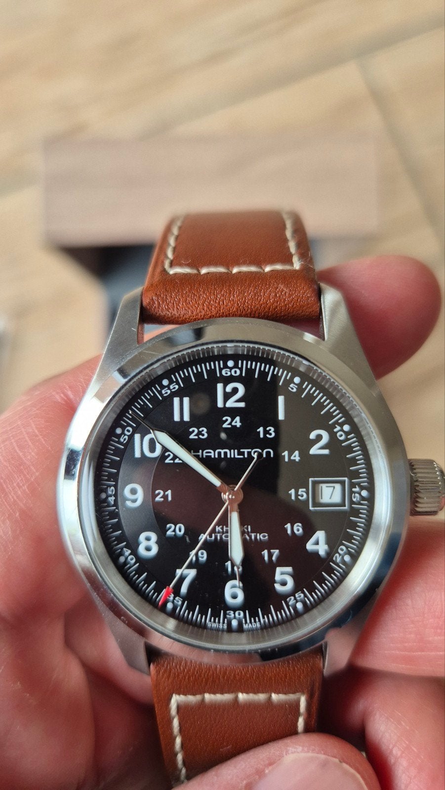 Montre Hamilton Khaki Field automatique, Ophalen, Leer