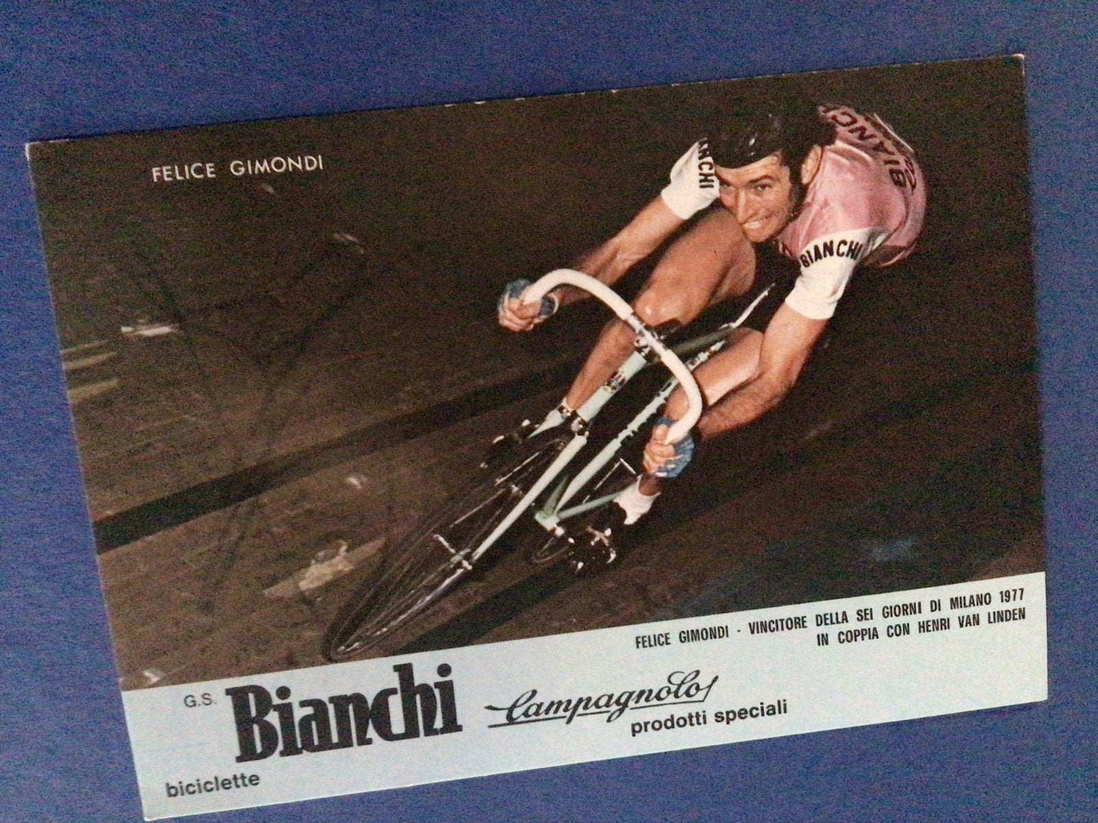 Wielerkaart team bianchi felice gimondi, Ophalen of Verzenden, Zo goed als nieuw