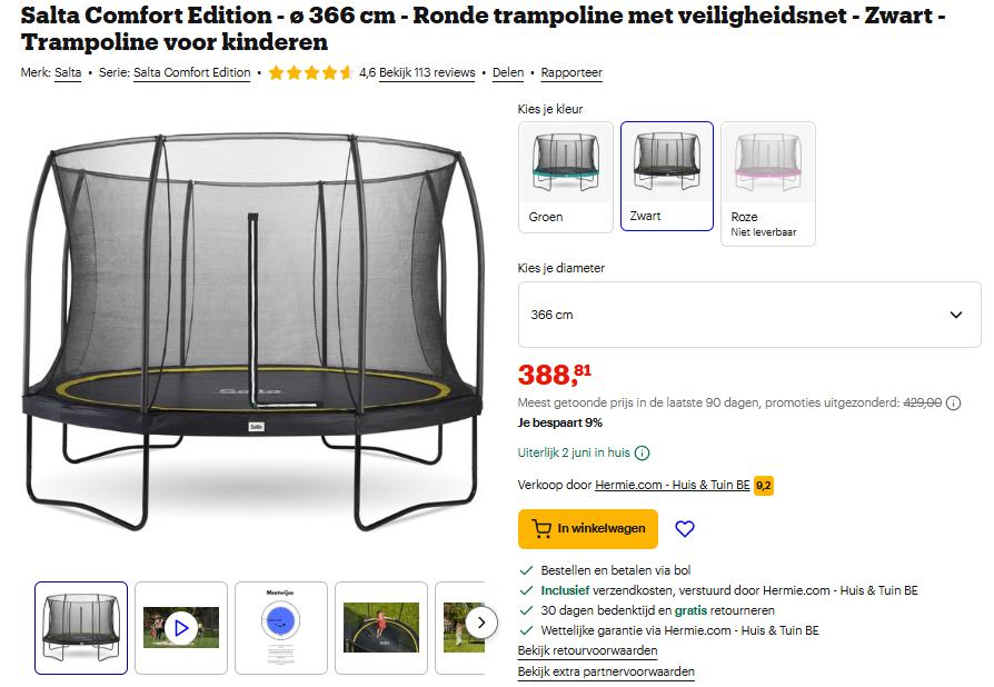 Zo goed als nieuwe trampoline (minder dan 1 jaar oud), Enlèvement, Comme neuf
