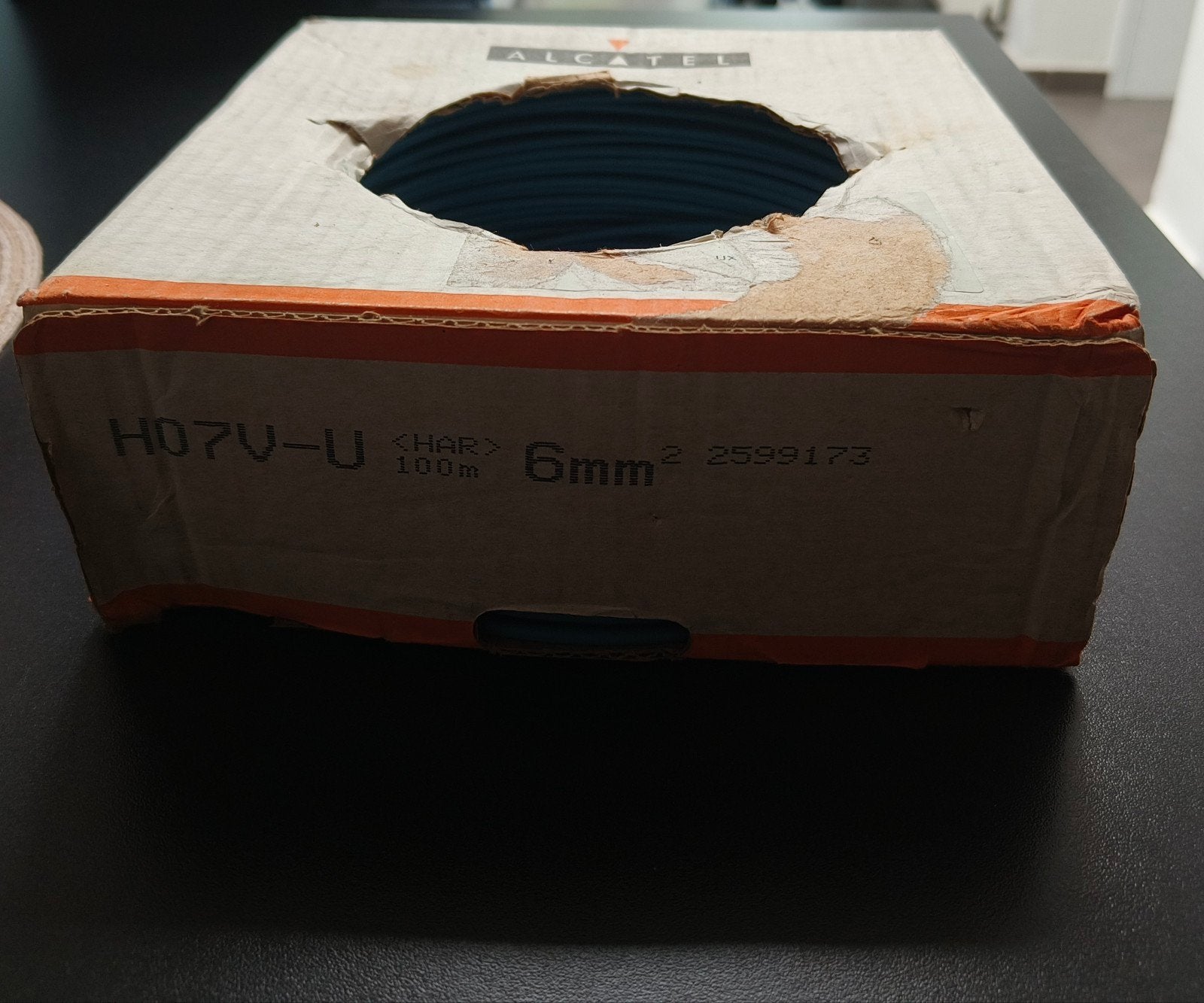Alcatel H07V-U 6mm² blauw (installatiedraad), Ophalen, Gebruikt
