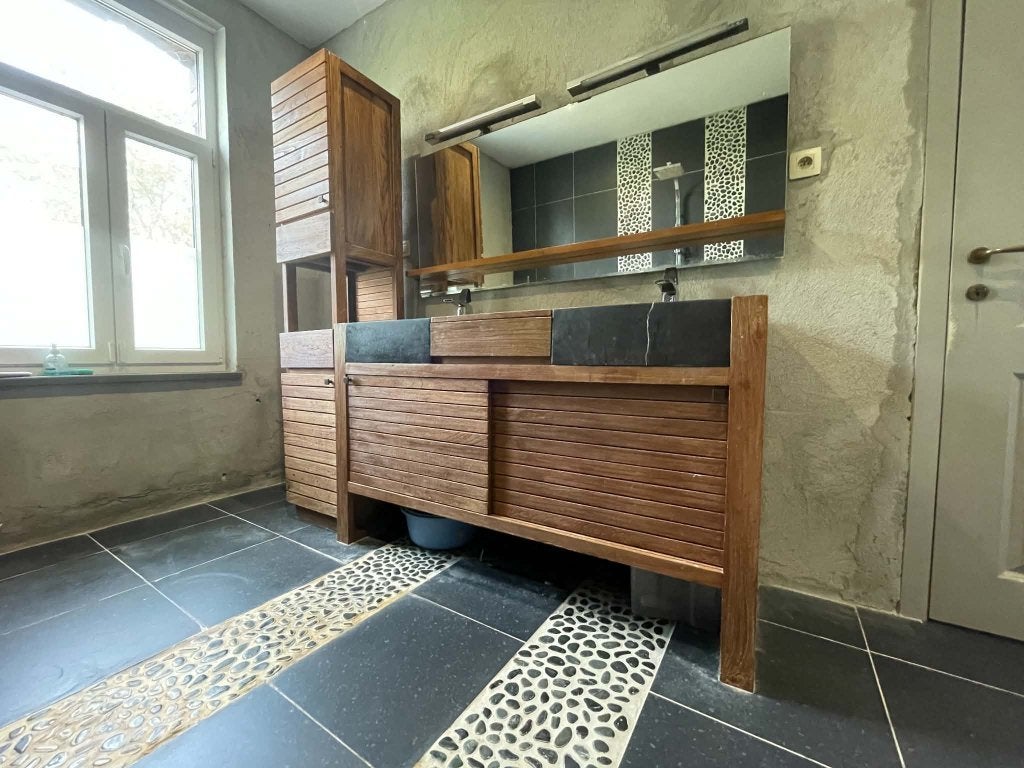 Ensemble meuble de salle de bain en teck, Enlèvement, Utilisé