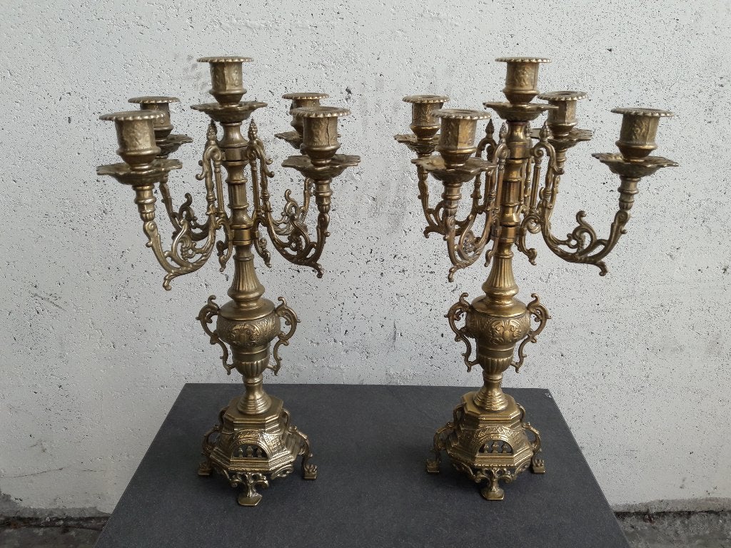 2 kandelaars, Ophalen, Zo goed als nieuw, Metaal, Kandelaar