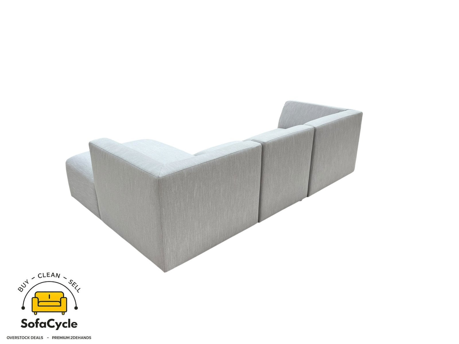 Canapé d'angle modulaire en tissu gris clair — overstock, Neuf, Enlèvement ou Envoi, SofaCycle, Tissus