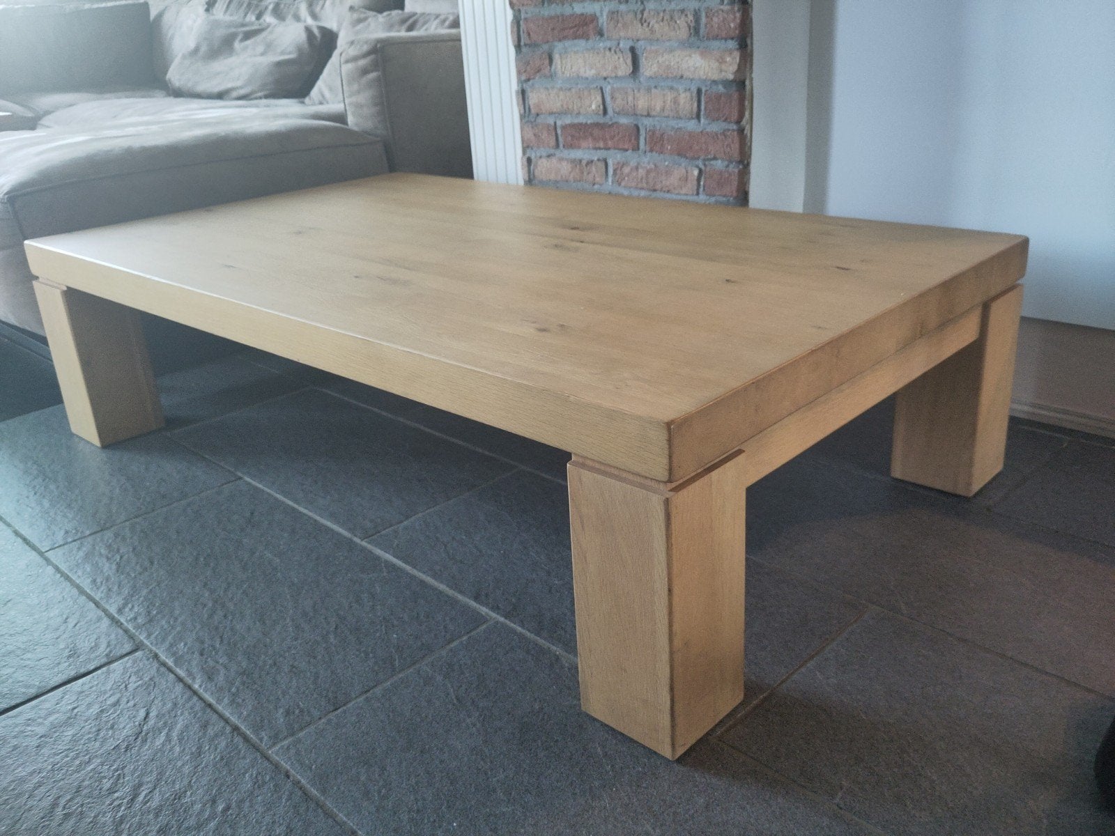 Zware kwaliteit eiken salontafel 130 x 85, Huis en Inrichting, Tafels | Salontafels, Ophalen