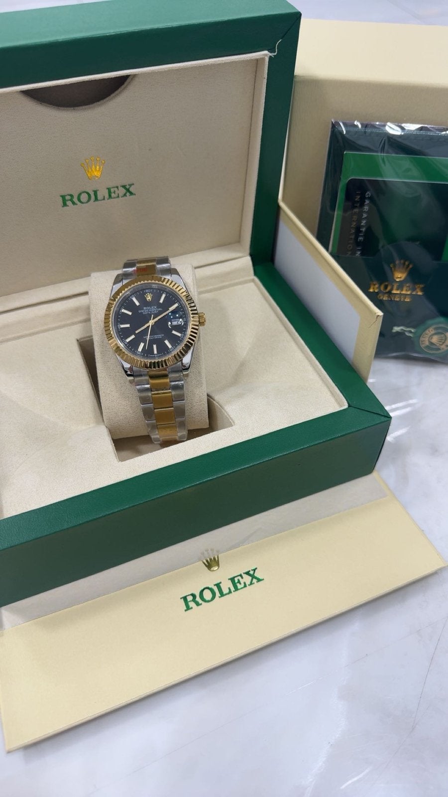 Montre Rolex de style Datejust — or/argent, Rolex, Enlèvement ou Envoi, Or, Neuf