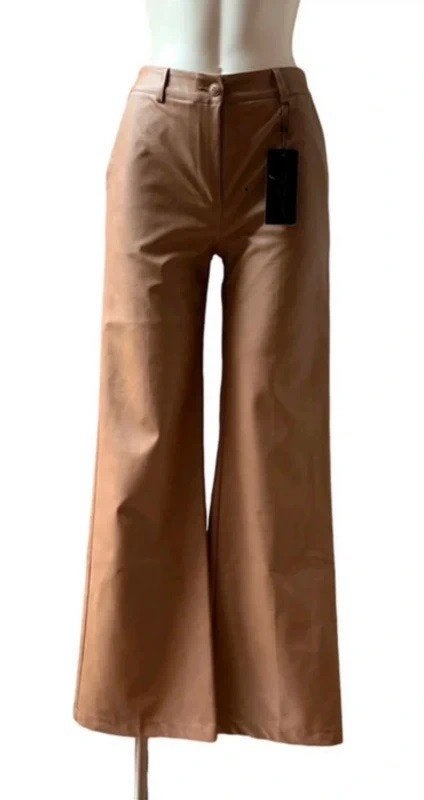 Amy & Clo broek lederlook - Maat XS - Nieuw met label, Kleding | Dames, Bruin, Verzenden, Nieuw, Maat 34 (XS) of kleiner
